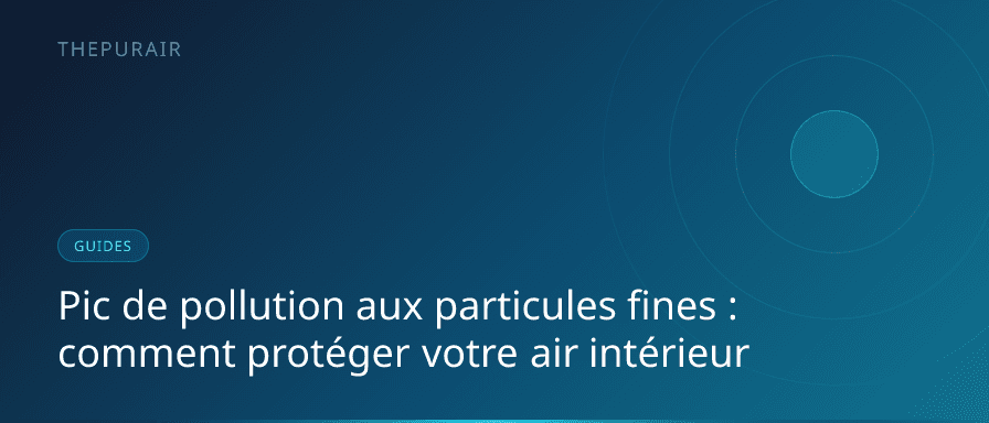 Brouillard de pollution aux particules fines au-dessus d'une ville, vu depuis une fenêtre de logement
